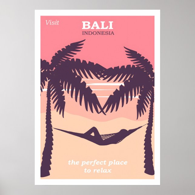 Poster Cartaz vintage de Bali Indonésia (Frente)