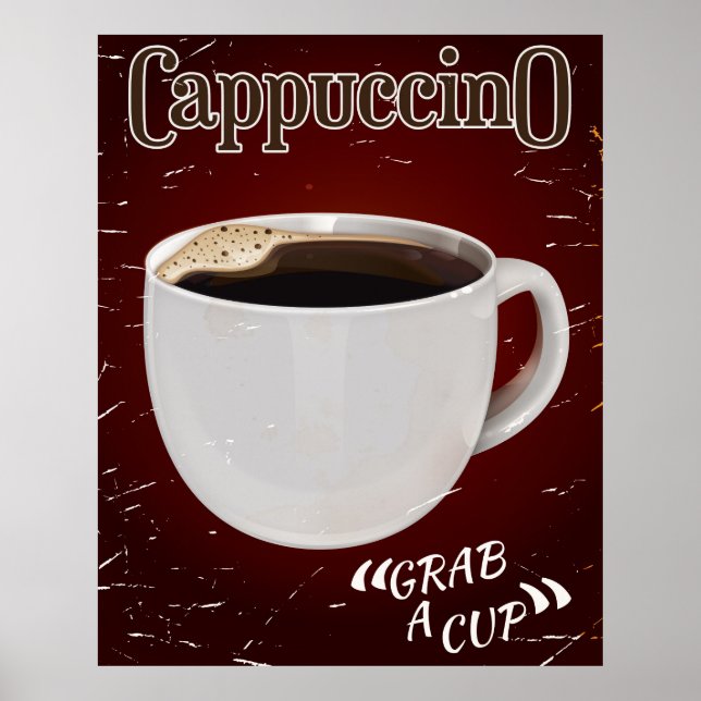 Pôster cartaz vintage de cappuccino (Frente)