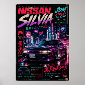 Poster Cartaz Vintage de Carro Esportivo Japonês | Monte