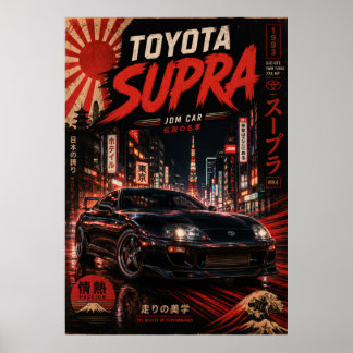 Poster Cartaz Vintage de Carro Esportivo Japonês | Monte