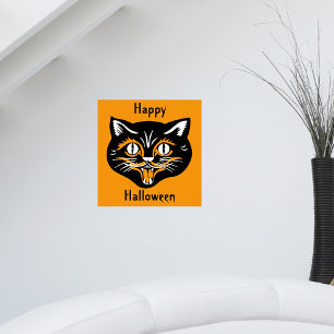 Pôster Cartaz Vintage de Gato no Halloween