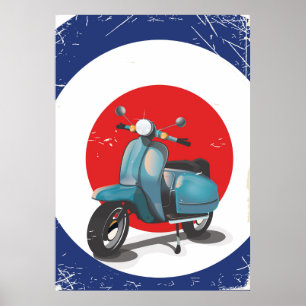 Pôster Cartaz vintage de moto Mod