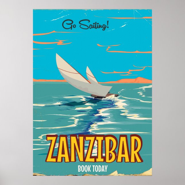 Pôster cartaz vintage de Zanzibar (Frente)
