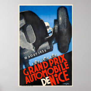 Poster Cartaz Vintage do Grand Prix de Nice – Motor de 19