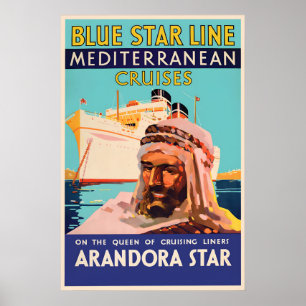 Poster Cartaz Vintage do Navio de Cruzeiro Arandora Star