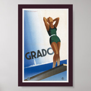 Poster Cartaz Vintage Grado Itália 1933