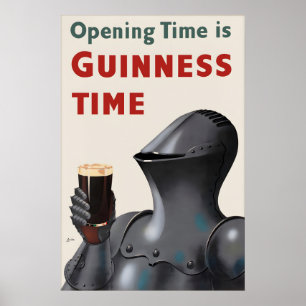 Poster Cartaz Vintage Guinness Knight, Cerveja Irlandesa