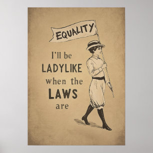 Poster Cartaz Vintage Igualdade Feminismo Suffragette