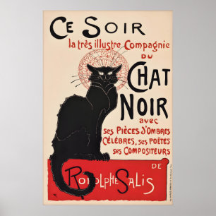 Poster Cartaz Vintage Le Chat Noir, Cabaré de Paris