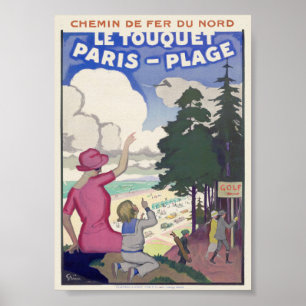 Poster Cartaz Vintage Le Touquet-Paris-Plage anos 1920