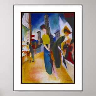 Poster Cartaz Vintage Macke Duas mulheres em frente a uma