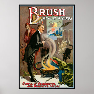 Pôster Cartaz Vintage Mágico, Pincel, Rei dos Magos