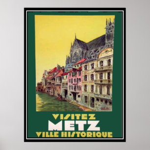 Pôster Cartaz Vintage Metz França