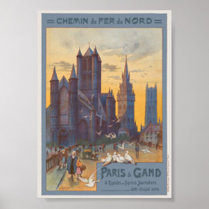 Poster Cartaz Vintage Paris a Gand 1892