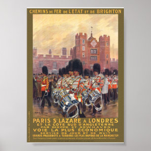 Poster Cartaz Vintage Paris para Londres 1914