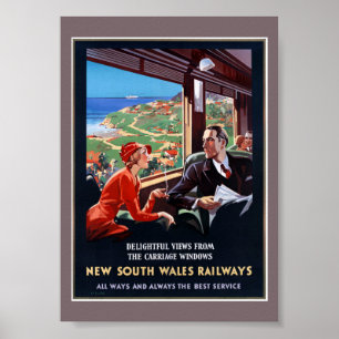 Poster Cartaz Vintage Restaurado da Austrália Nova Gales