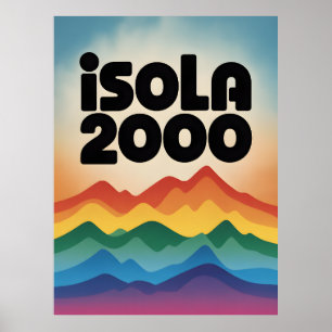 Poster Cartaz Vintage Retro da Estação de Esqui Isola 200