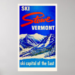 Poster Cartaz Vintage Ski Stowe Vermont
