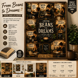 Poster Cartaz Vintage Sonhos de Café