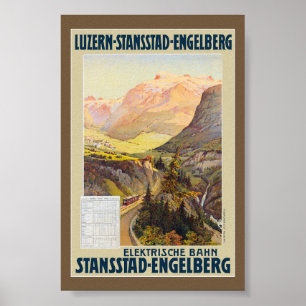 Poster Cartaz Vintage Stansstad-Engelberg 1910