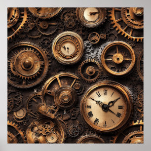 Poster Cartaz Vintage Steampunk