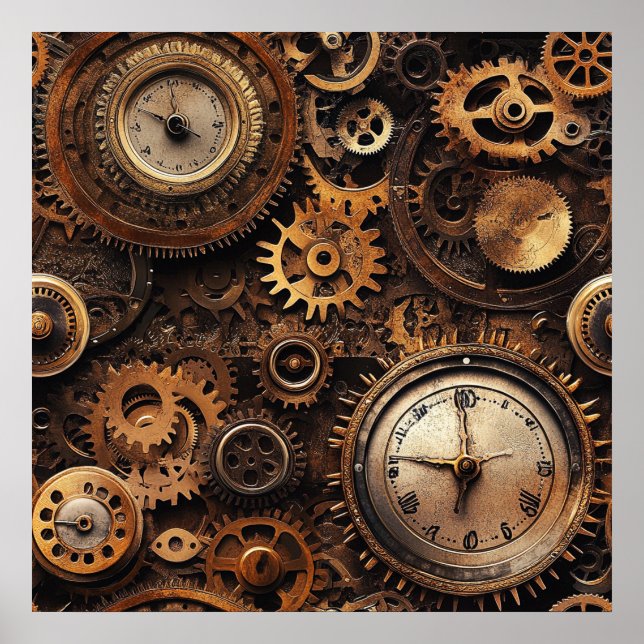 Poster Cartaz Vintage Steampunk (Frente)