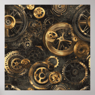 Poster Cartaz Vintage Steampunk