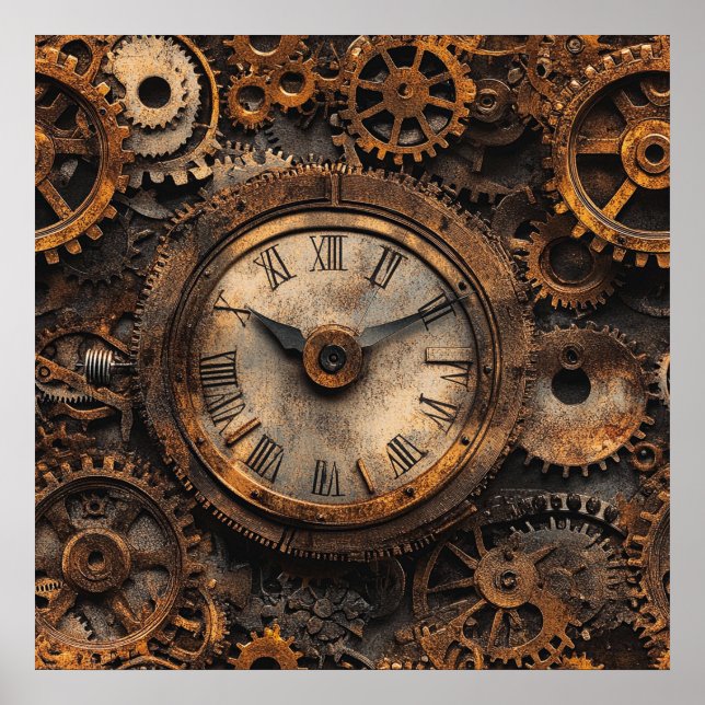 Poster Cartaz Vintage Steampunk (Frente)