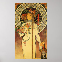 Poster Cartaz Vintage Trappistine Nouveau Alfonse Mucha