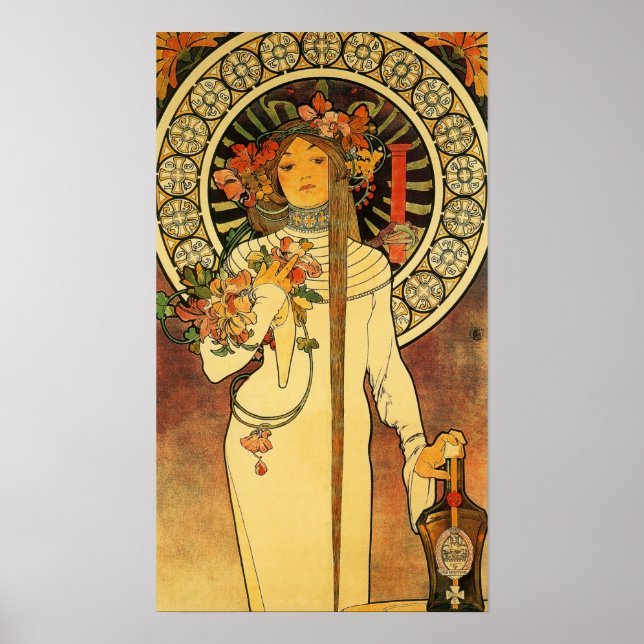 Poster Cartaz Vintage Trappistine Nouveau Alfonse Mucha (Frente)