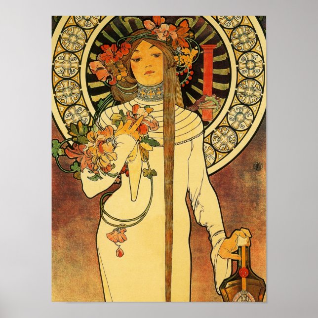Poster Cartaz Vintage Trappistine Nouveau Alfonse Mucha (Frente)