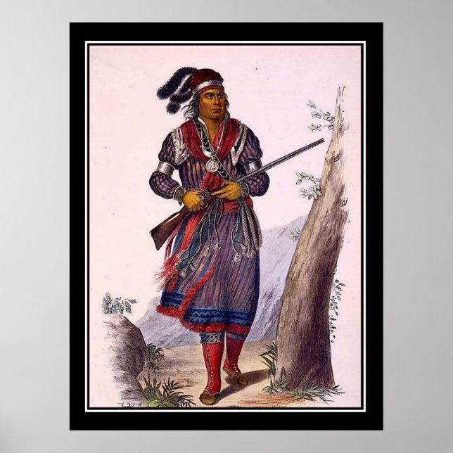 Pôster Cartaz Vintage Tuko-See-Mathla Chefe Seminole (Frente)