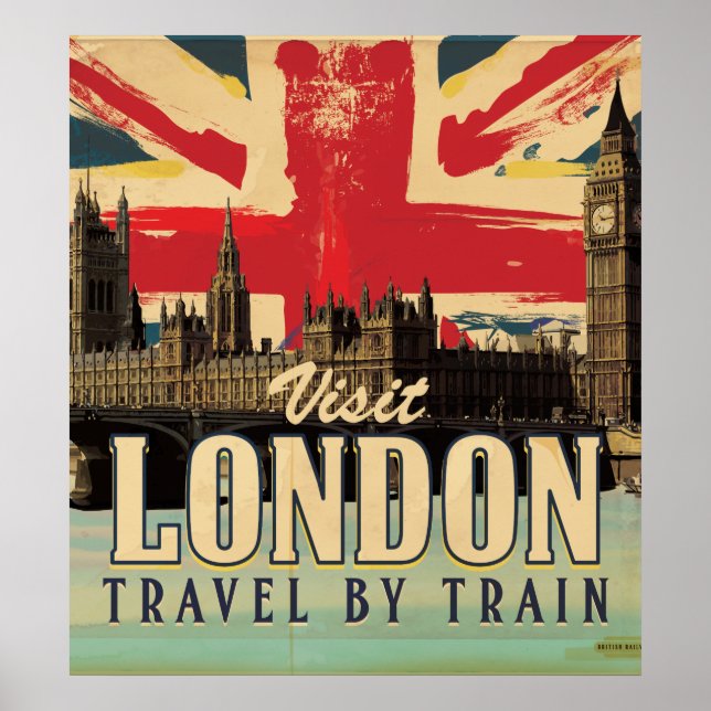 Poster Cartaz Vintage Visit London (Frente)