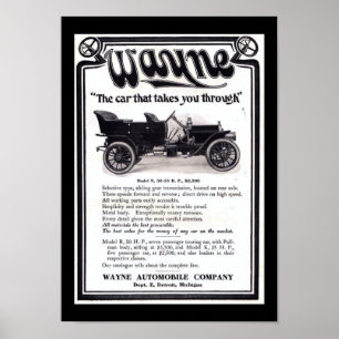 Pôster Cartaz Vintage Wayne Automobiles Company