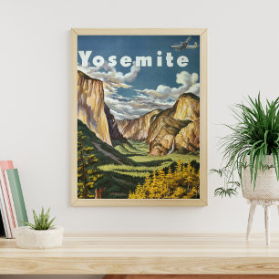 Pôster cartaz vintage Yosemite, Viagem