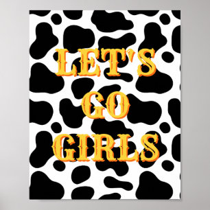 Poster Cartaz Western Let's Go Girls, Arte de Parede Girl