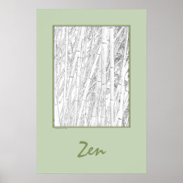 Pôster Cartaz 'Zen Bamboo'