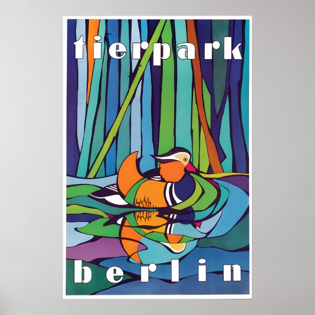 Poster Cartaz Zoo Berlin com pato (Frente)