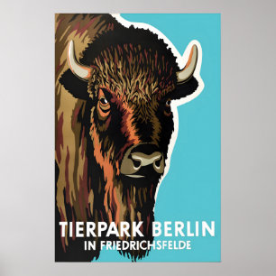 Poster Cartaz Zoológico Berlim Bisonho Arte Vintage Pared