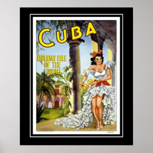Pôster Cartazes Antigos Viagens Visite Cuba Tamanho Grand