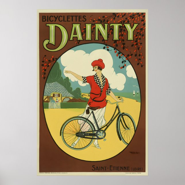 Poster Cartazes de Bicicleta Antiga e Delicada (Frente)