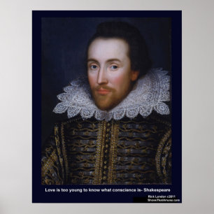 Pôster Cartazes de Citações de Amor de Shakespeare para J