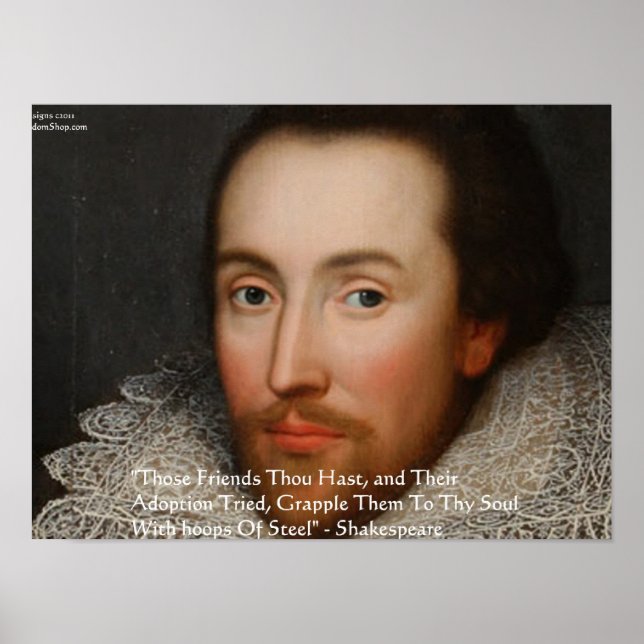 Poster Cartazes de Citações de Sabedoria de Shakespeare " (Frente)