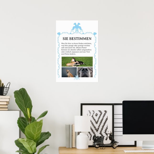 Poster Cartazes de Dogge para personalizar  (Escritório em casa)