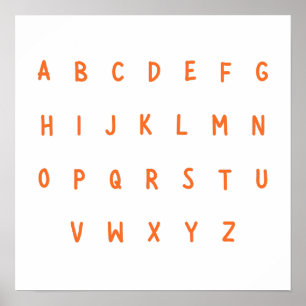Poster Cartazes de letras do alfabeto de A-Z do ABC 