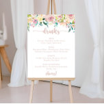 Poster Cartazes de Primavera Dourado no Menu de Bebidas d<br><div class="desc">Este cardápio de bebidas rosa de ouro com primavera floral é perfeito para um casamento rústico. A design apresenta uma riqueza de peões coloridos e folhagem verde,  lindamente amontoada em buquês charmosos,  inspirando beleza natural.</div>