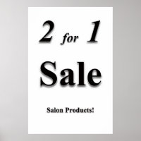 Cartazes de Salão Barbearia 2 por 1 Venda Produtos
