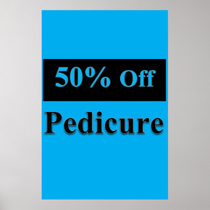 Poster Cartazes de Salão de Cabeleireiro 50% Off Pedicure