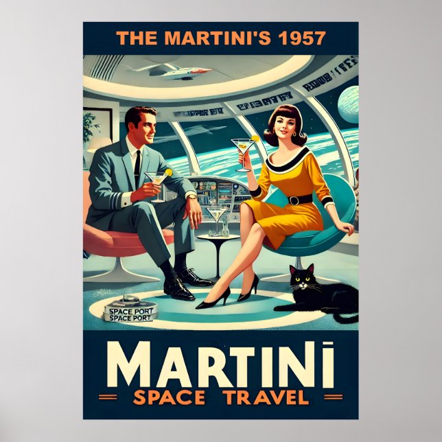 Poster Cartazes de Viagens Espaciais da Martini de 1957 (Frente)