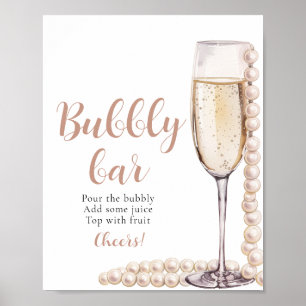 Poster Cartazes Dourados e Churrasco de Prosecco - Sinal